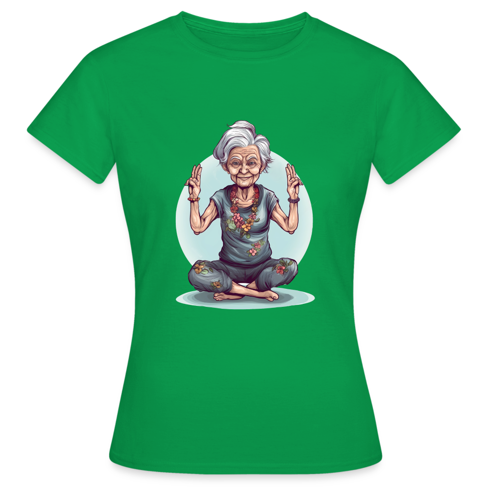 Coole Yoga Oma - Meditation im besten Alter - Frauen T-Shirt - Kelly Green