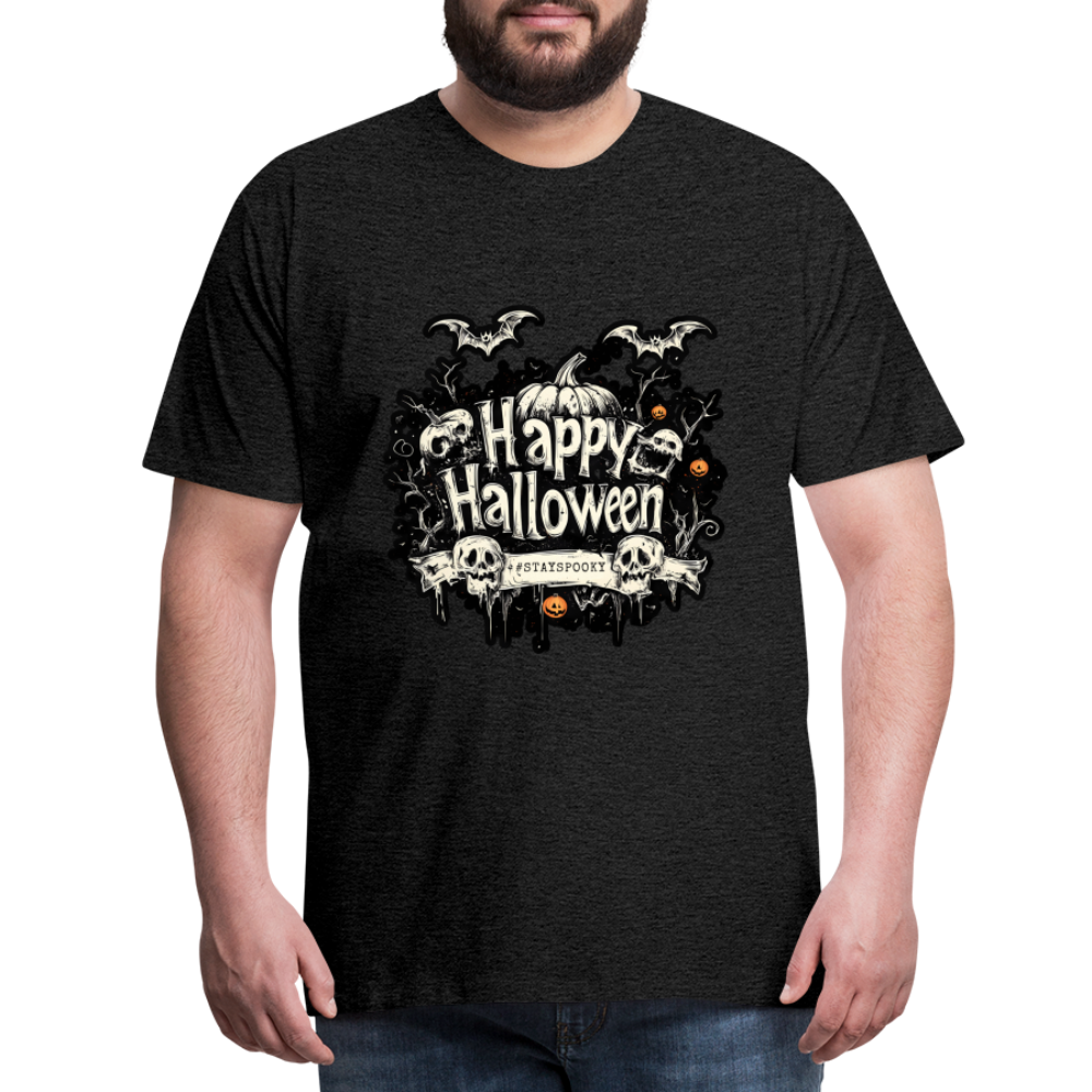 Happy Halloween mit Kürbissen als Schriftzug #stayspooky - Männer Premium T-Shirt - Anthrazit