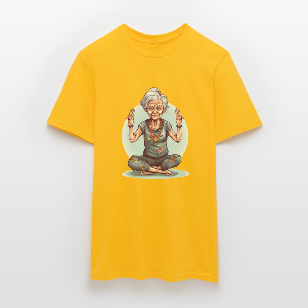 Coole Yoga Oma - Meditation im besten Alter - Männer T-Shirt - Gelb
