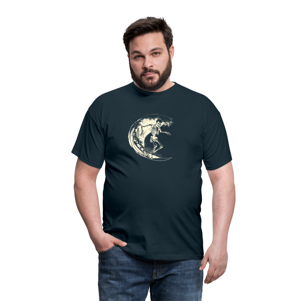 Cooles Surfer Skelett - Männer T-Shirt - Navy