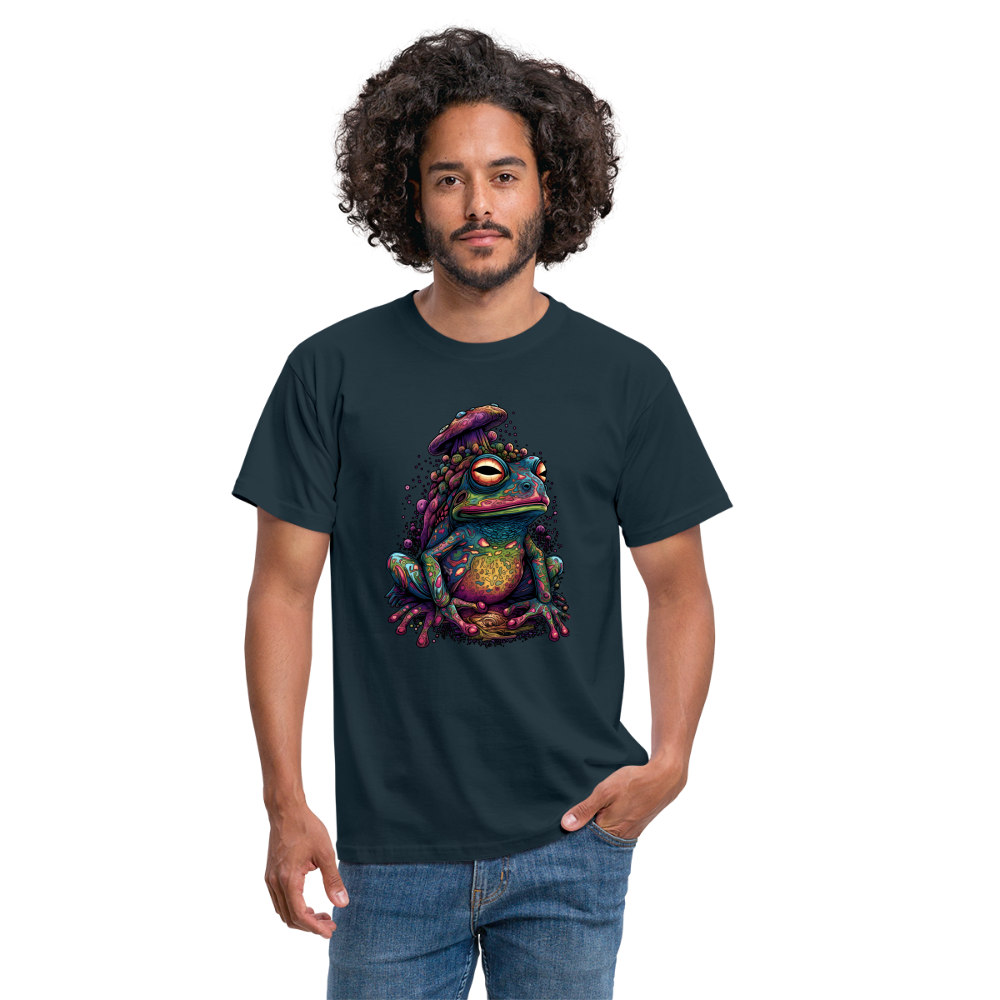 Trippy Pilz Frosch - Psychedelisches Motiv - Männer T-Shirt - Navy