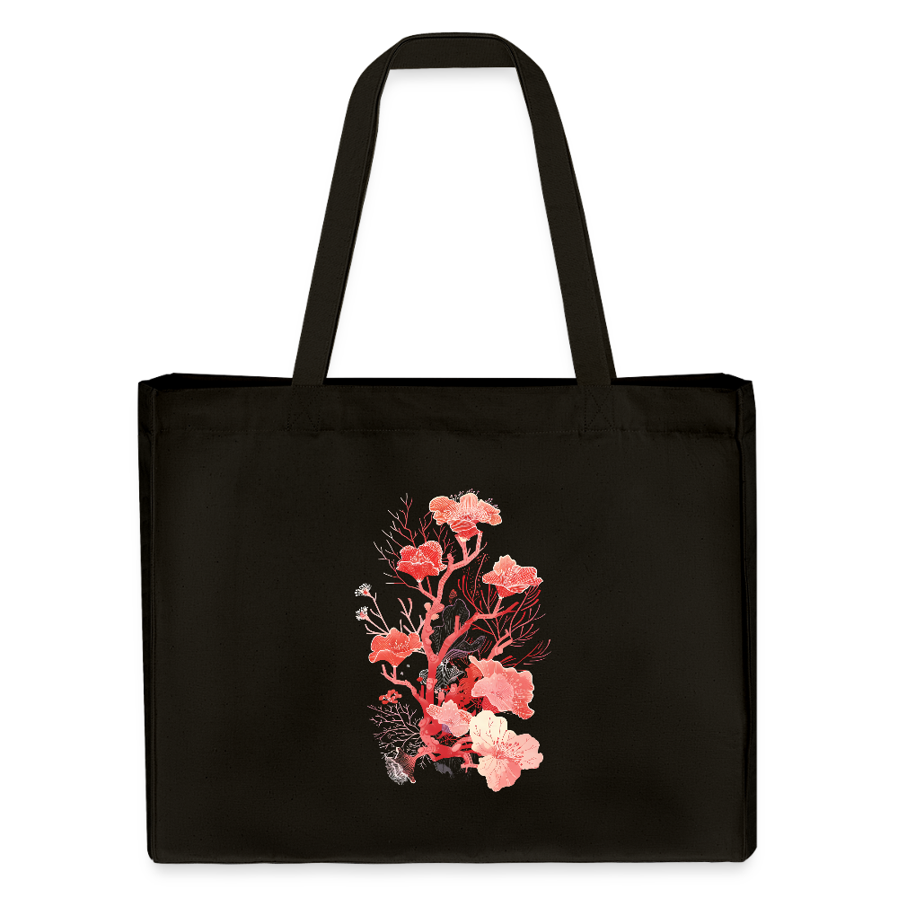 Zarte Korallen Blumen - Stanley/Stella recycelter Shopping Bag - Schwarz