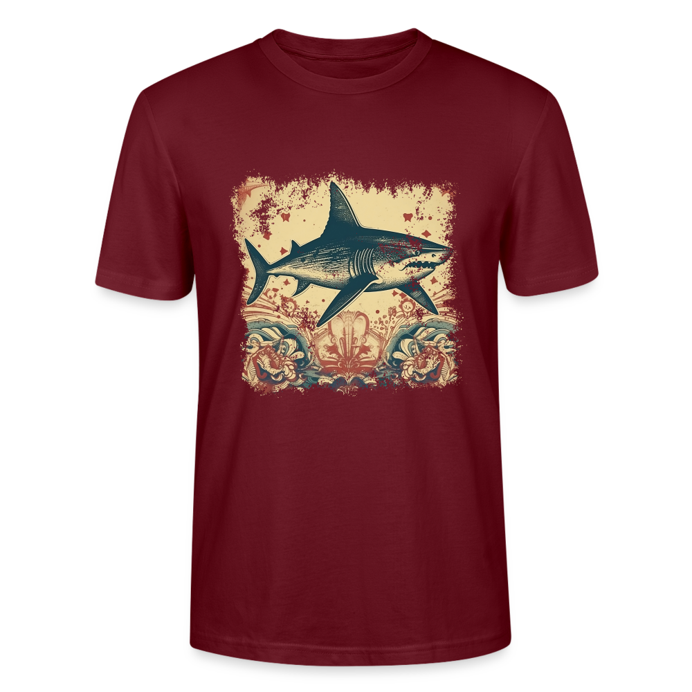 Cooler Retro Hai mit 50er Jahre Mustern - Stanley/Stella Unisex T-Shirt - Burgunderrot