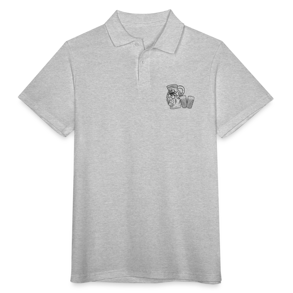Bembel mit Gläsern - Hessisch Mundart - Männer Premium Poloshirt - Grau meliert