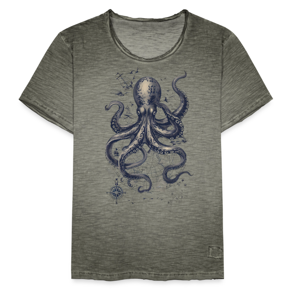 Steampunk Oktopus - Männer Vintage T-Shirt - Vintage Khaki
