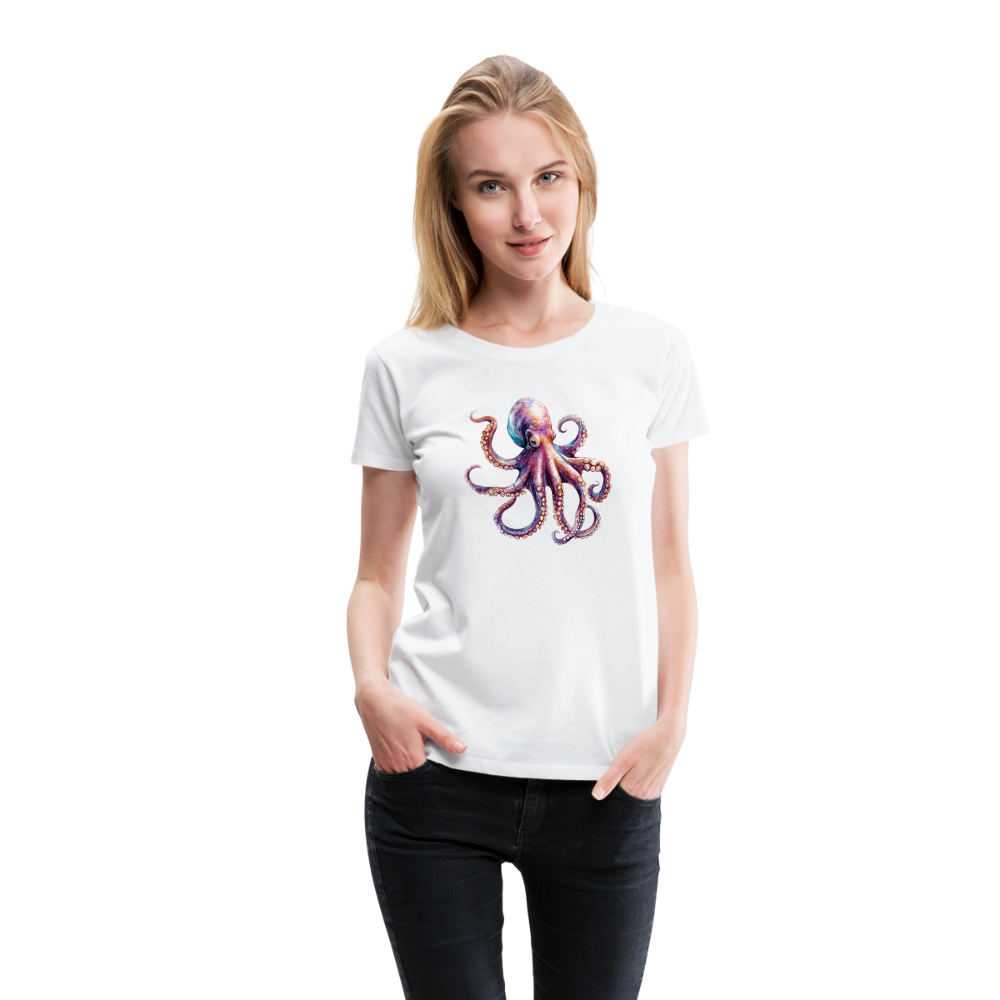 Cooles Wasserfarben Aquarell Oktopus Design - Frauen Premium T-Shirts - Weiß
