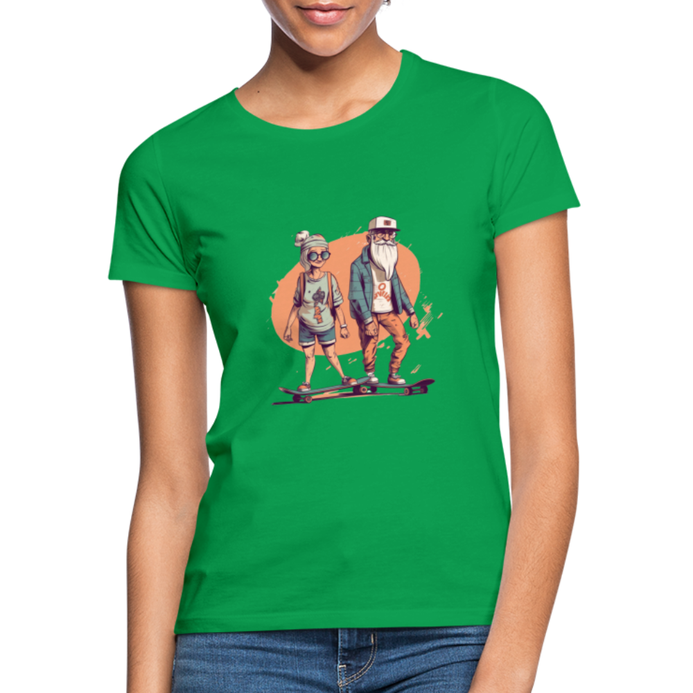 Cooles älteres Pärchen als Skater Hipster - Frauen T-Shirt - Kelly Green
