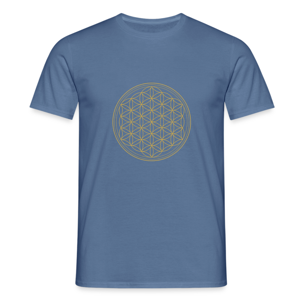 Blume des Lebens "Flower of Life" - Männer T-Shirt - Taubenblau