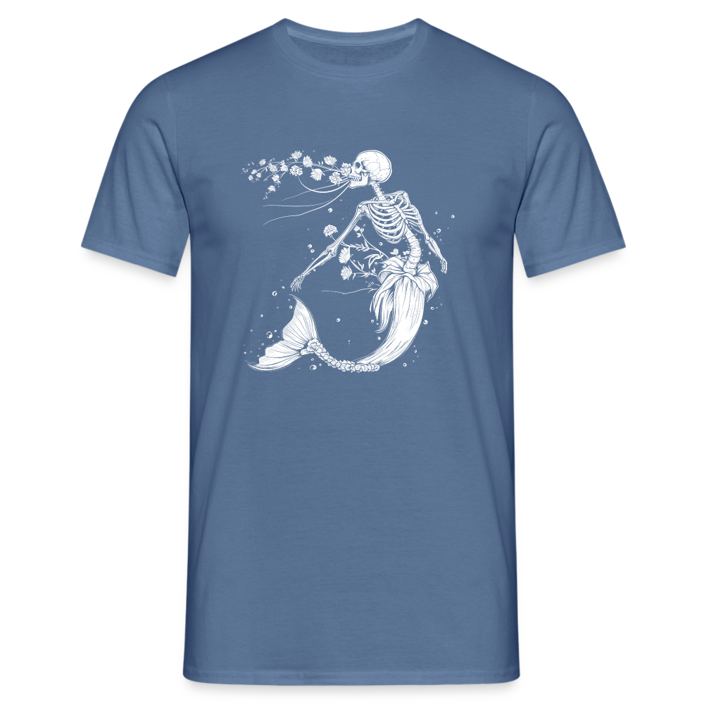 Florale Skelett Meerjungfrau - Männer T-Shirt - Taubenblau