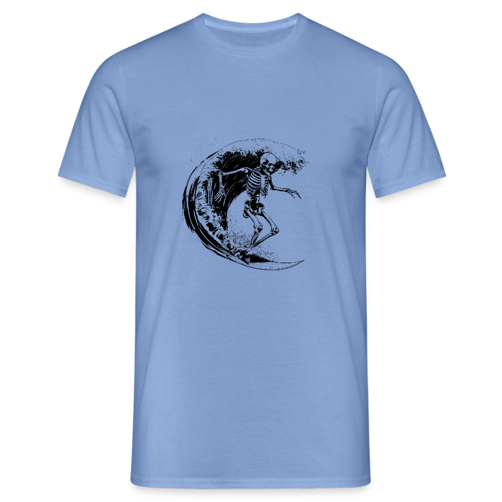 Cooles Surfer Skelett - Männer T-Shirt - carolina blue