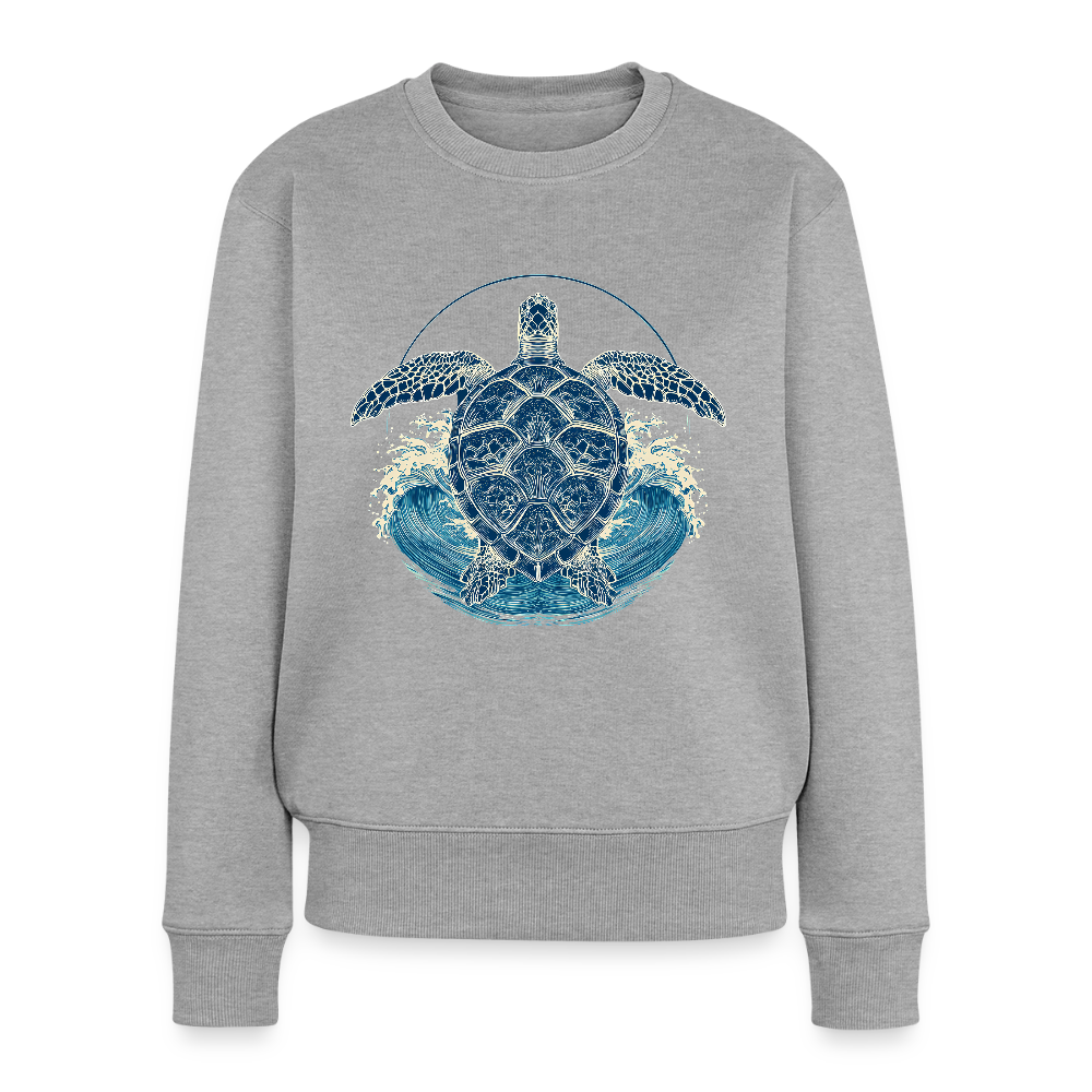 Ocean Spirit – Meeresschildkröte - Frauen Premium Pullover - Grau meliert