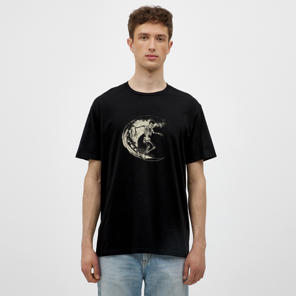 Cooles Surfer Skelett - Männer T-Shirt - Schwarz