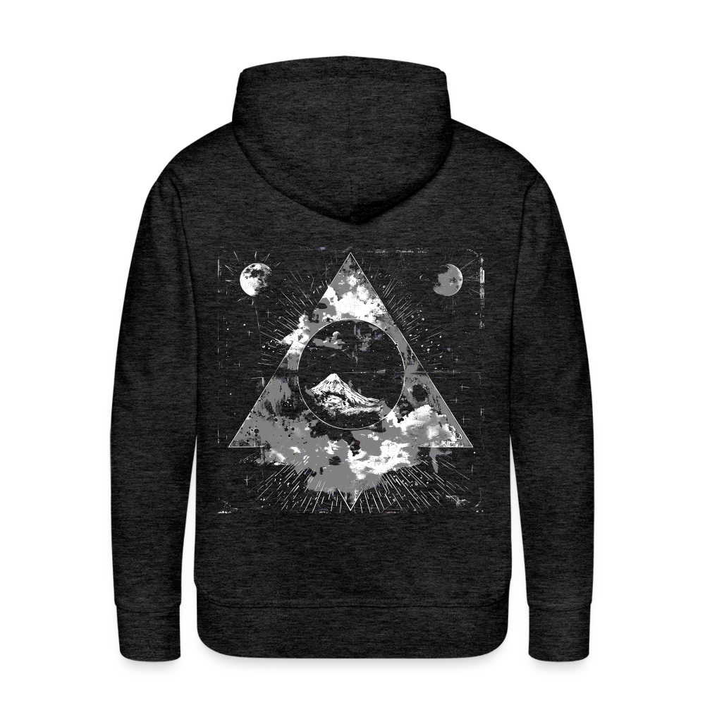 Surreales Motiv mit Mond und Bergen - Herren Premium Hoodie - Anthrazit