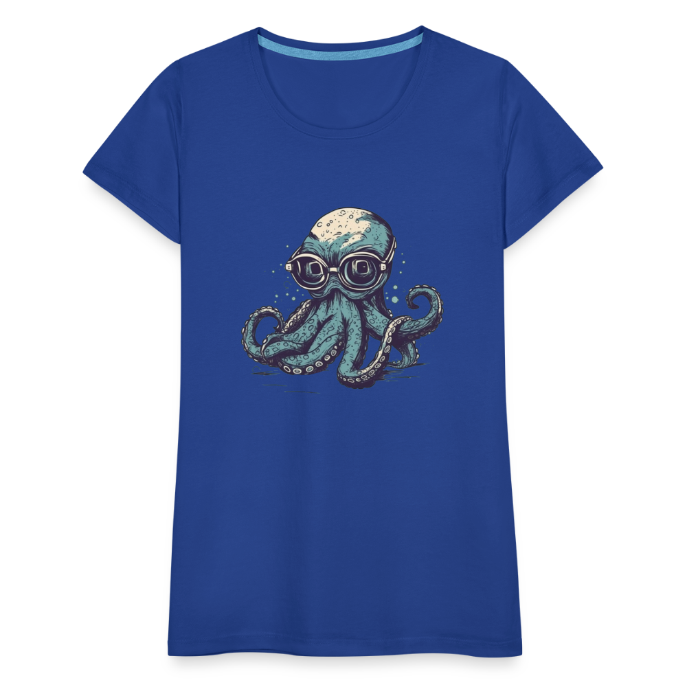 Nerdy Comic Oktopus mit Brille - Frauen Premium T-Shirts - Königsblau