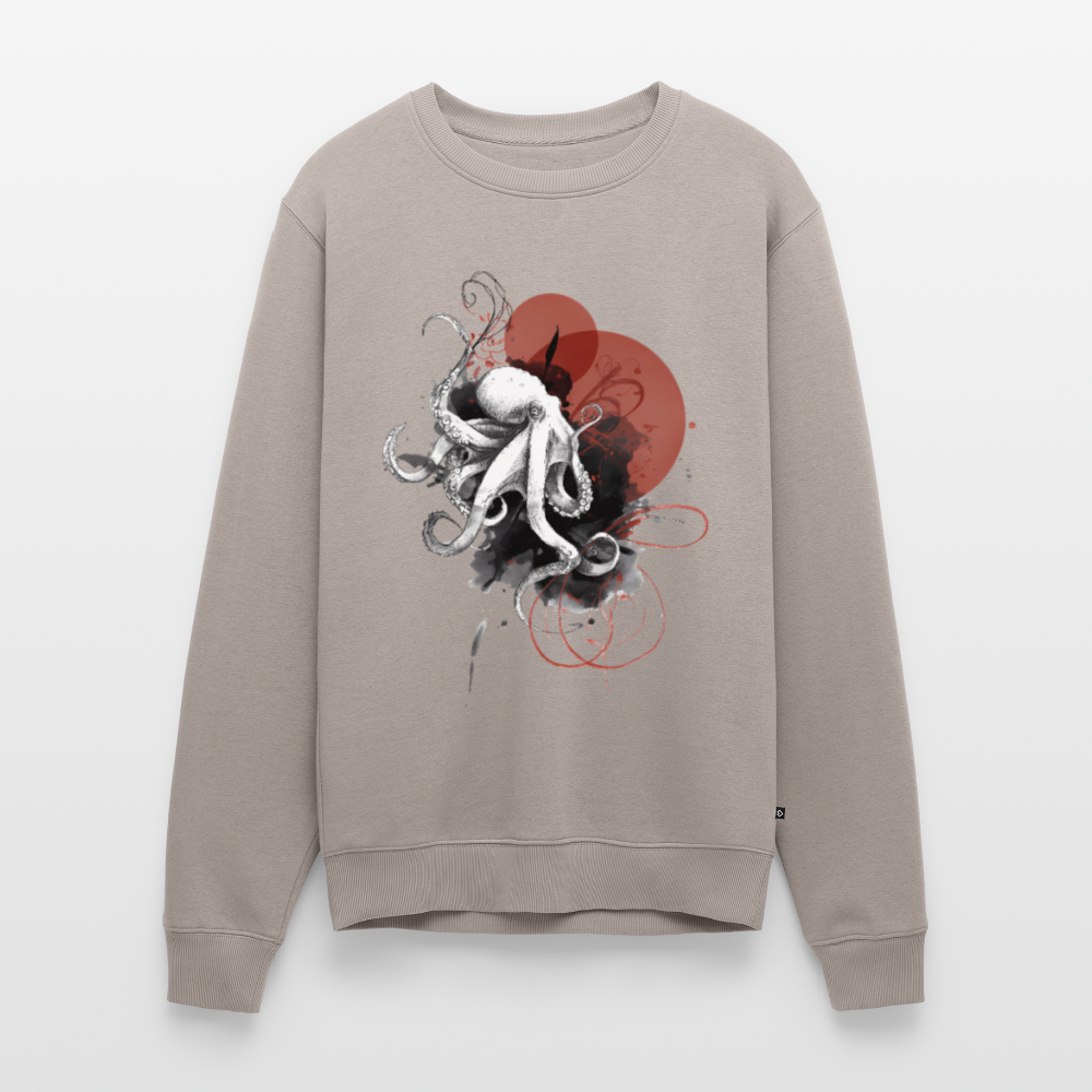 Oktopus Design – Tiefsee trifft Kunst - Männer Premium Pullover - Taupe