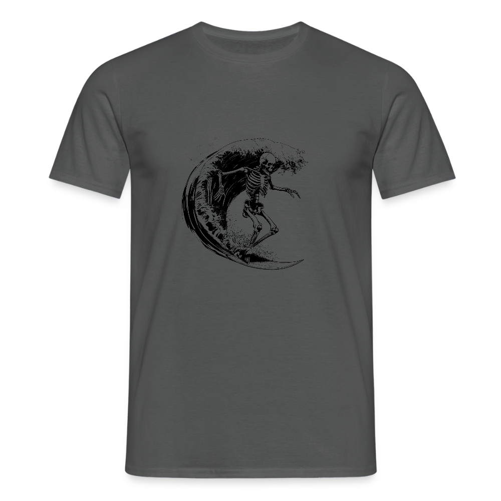 Cooles Surfer Skelett - Männer T-Shirt - Anthrazit