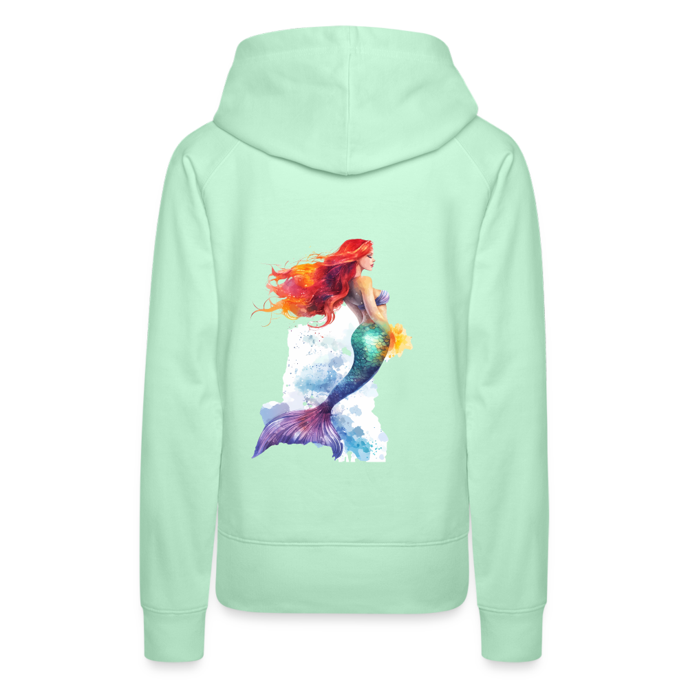 Meerjungfrau als Aquarelle - Frauen Premium Hoodie - helles Mintgrün