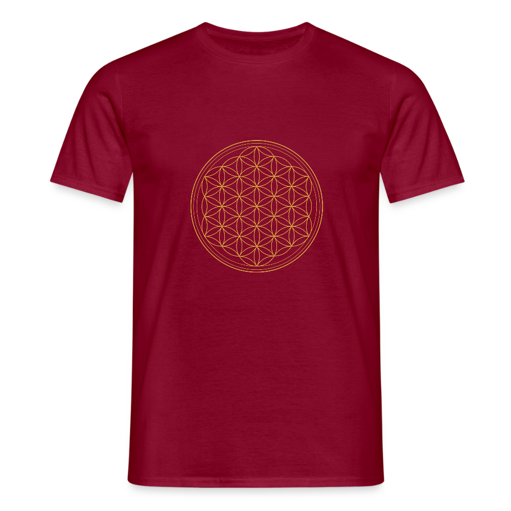 Blume des Lebens "Flower of Life" - Männer T-Shirt - Ziegelrot