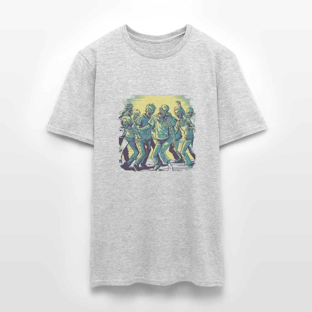 Tanzende Zombies - Gruseliges Zombie Motiv - Männer T-Shirt - Grau meliert