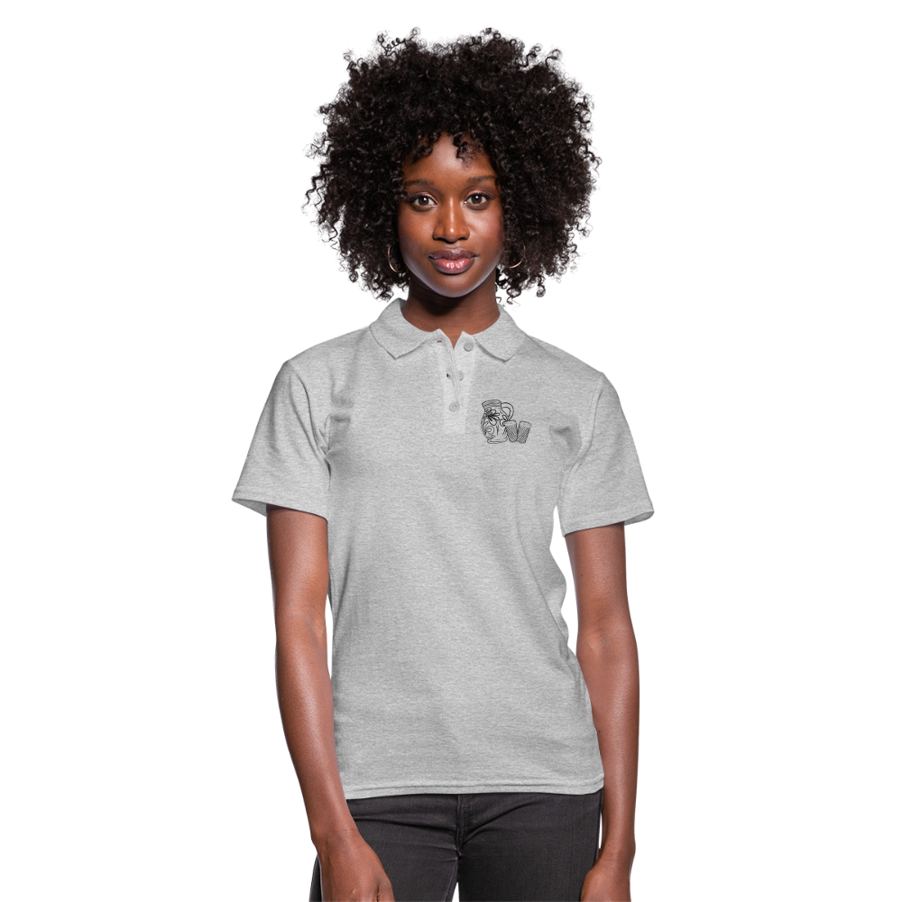 Bembel mit Gläsern - Hessisch Mundart - Frauen Premium Poloshirt - Grau meliert