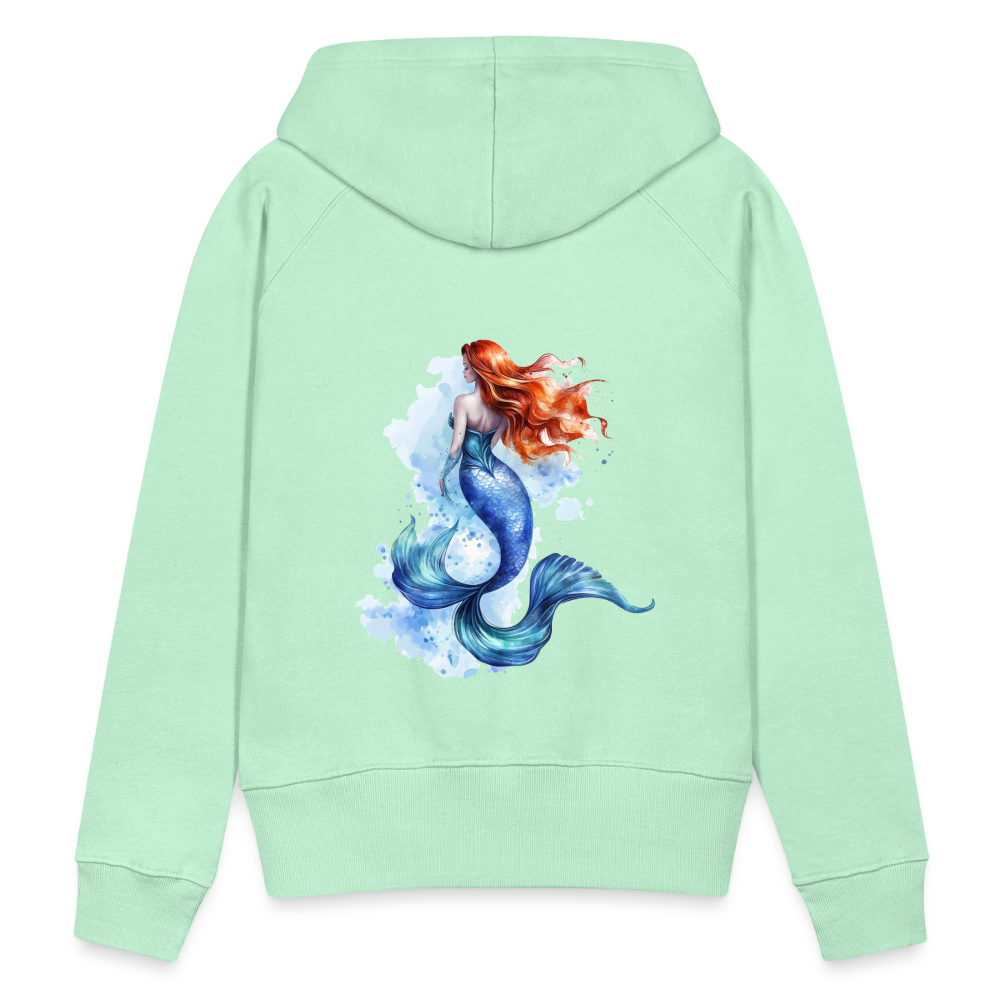 Meerjungfrau als Aquarelle - Frauen Premium Hoodie - helles Mintgrün