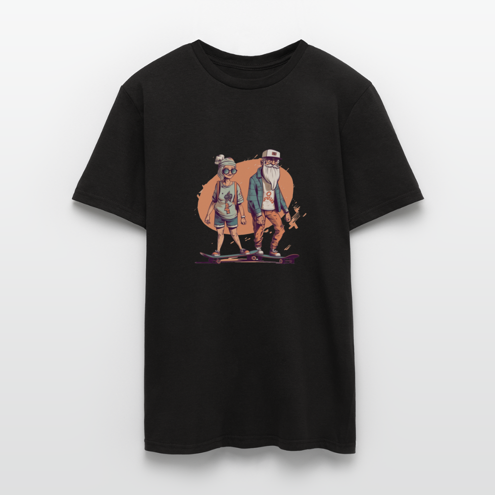 Cooles älteres Pärchen als Skater Hipster - Männer T-Shirt - Schwarz