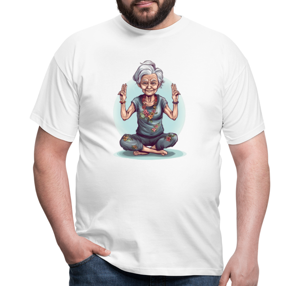 Coole Yoga Oma - Meditation im besten Alter - Männer T-Shirt - Weiß