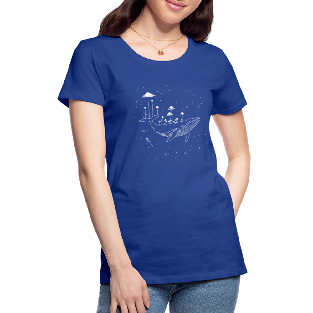 Surrealer Wal mit Pilzen im Weltraum mit Sternen - Frauen Premium T-Shirt - Königsblau