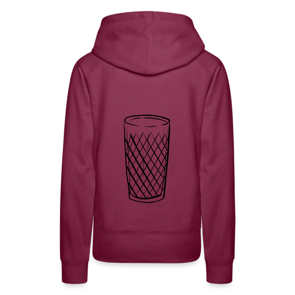 Frankfurter Geripptes - Äpplerglas - Hessisch Mundart - Frauen Premium Hoodie - Bordeaux