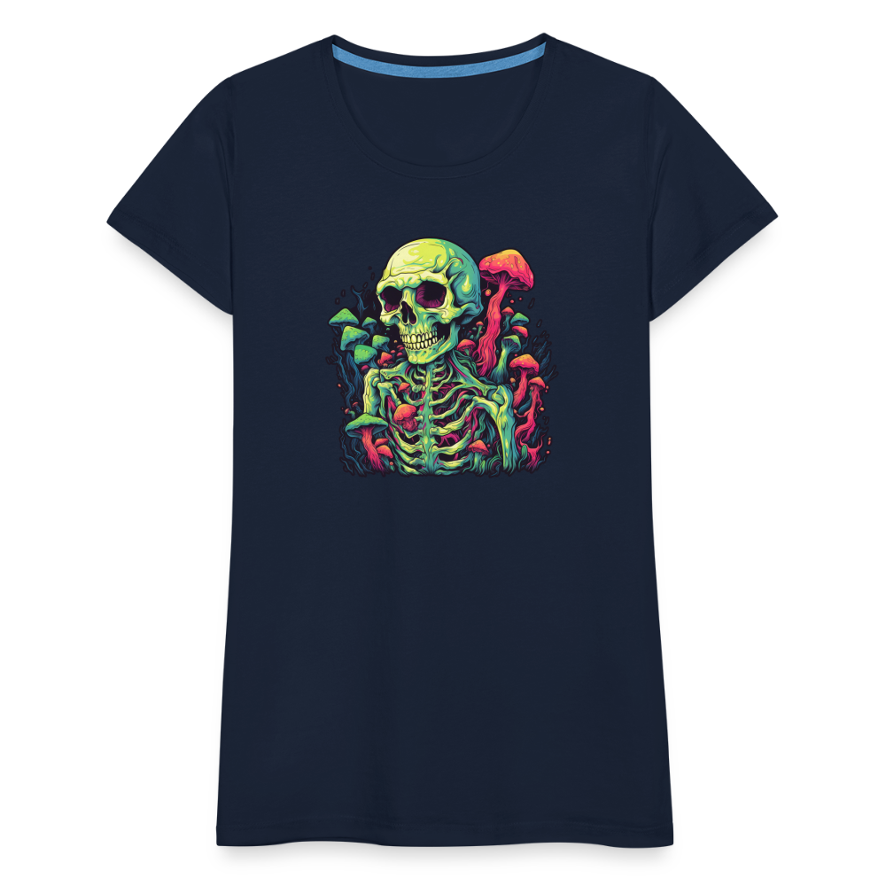Horror Pilz Skelett - Happy Halloween - Frauen Premium T-Shirt - Navy