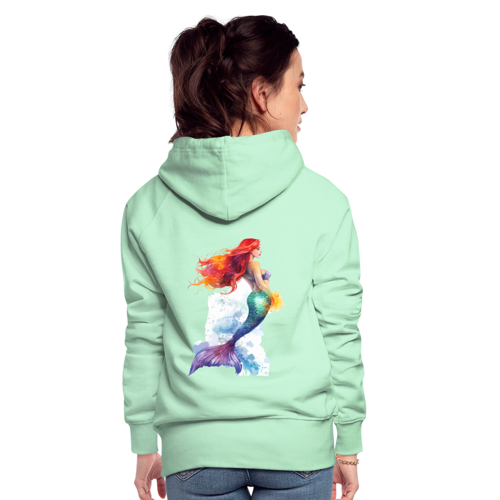 Meerjungfrau als Aquarelle - Frauen Premium Hoodie - helles Mintgrün