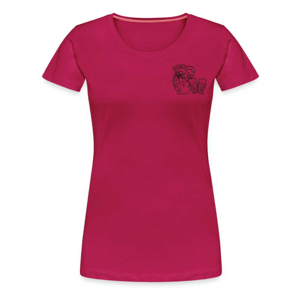 Bembel mit Gläsern - Hessisch Mundart - Frauen Premium T-Shirt - dunkles Pink
