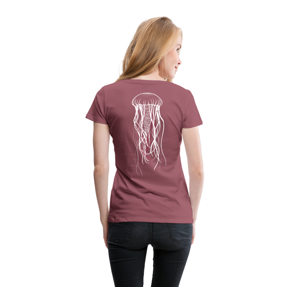Qualle mit roten Fäden - Frauen Premium T-Shirt - Malve