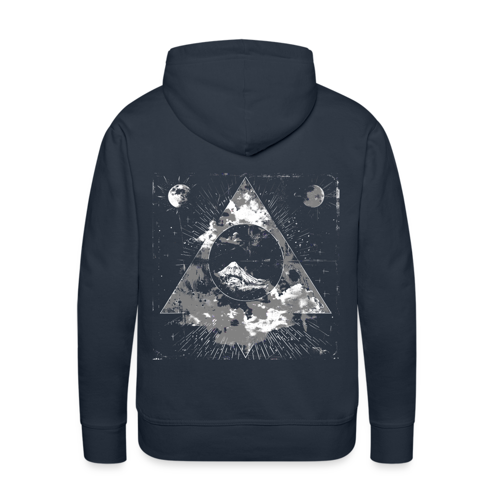 Surreales Motiv mit Mond und Bergen - Herren Premium Hoodie - Navy