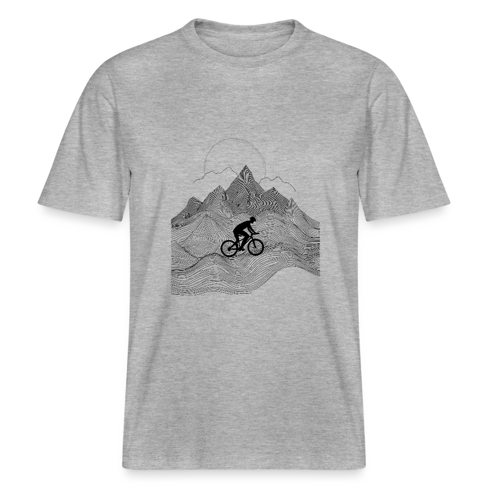 Radfahrer in den Bergen - Stanley/Stella Relaxed Fit Unisex Bio-T-Shirt Sparker - Grau meliert
