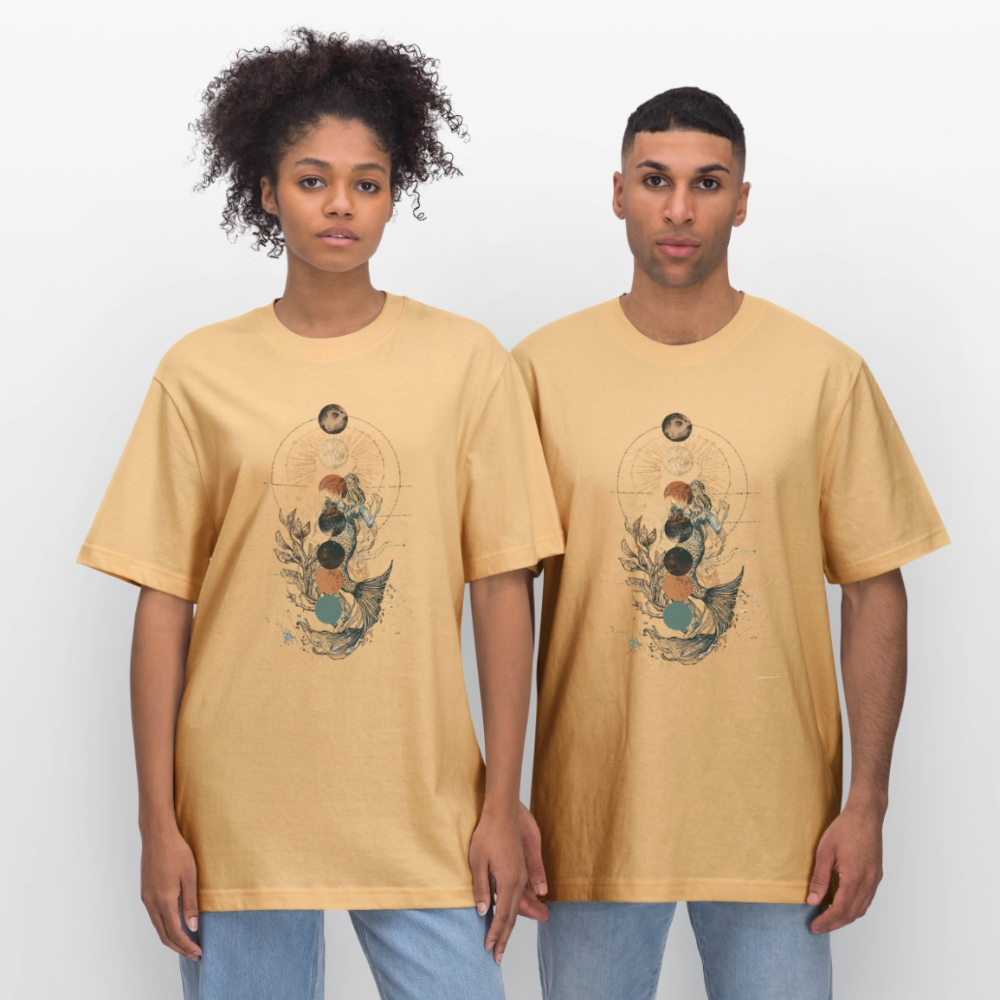 Mystic Mermaid – Mondphasen - Stanley/Stella Relaxed Fit Unisex Bio-T-Shirt Sparker - Hellgelb