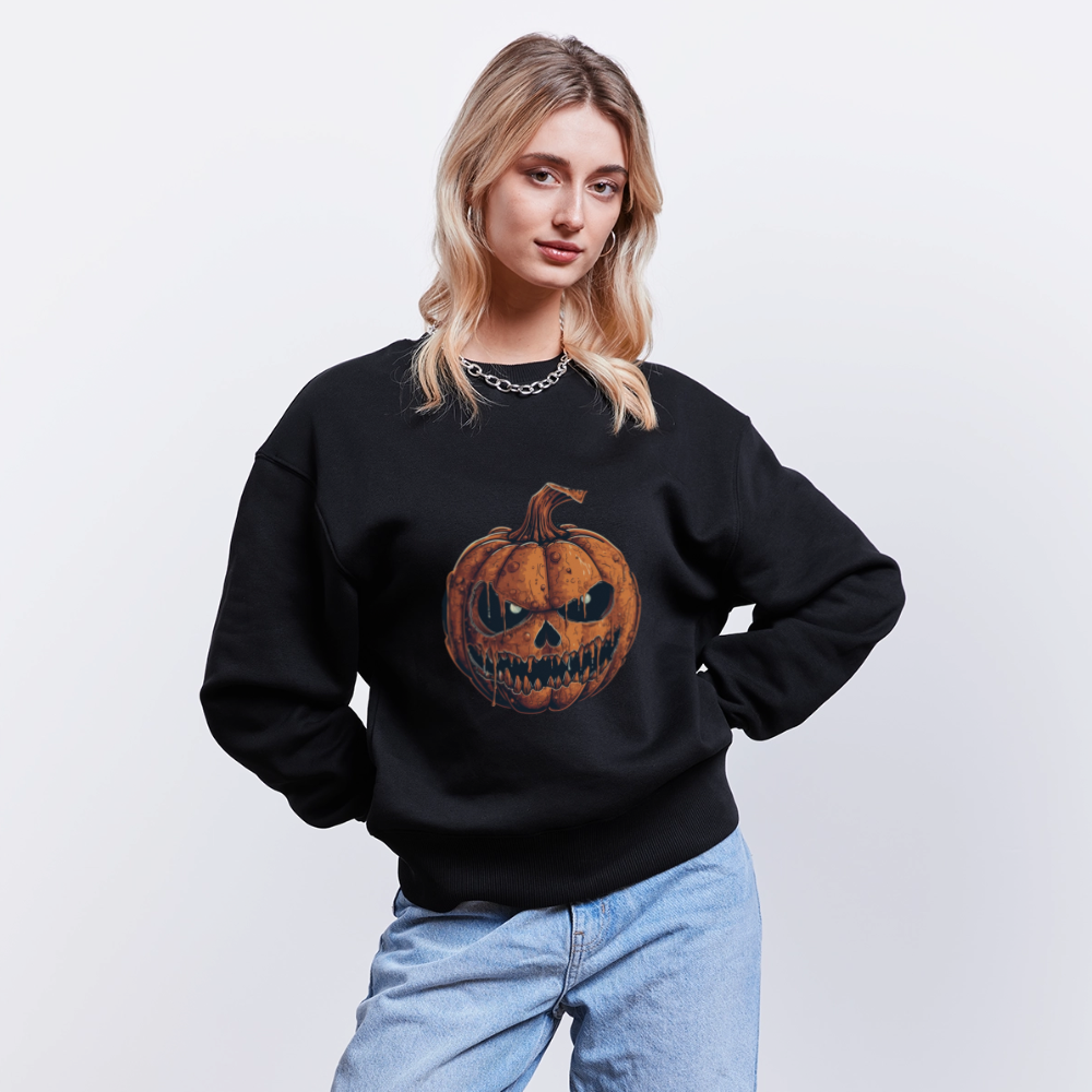Gruseliger Horror Kürbis -Happy Halloween - Stanley/Stella Oversive Bio Pullover - nachhaltig - Schwarz