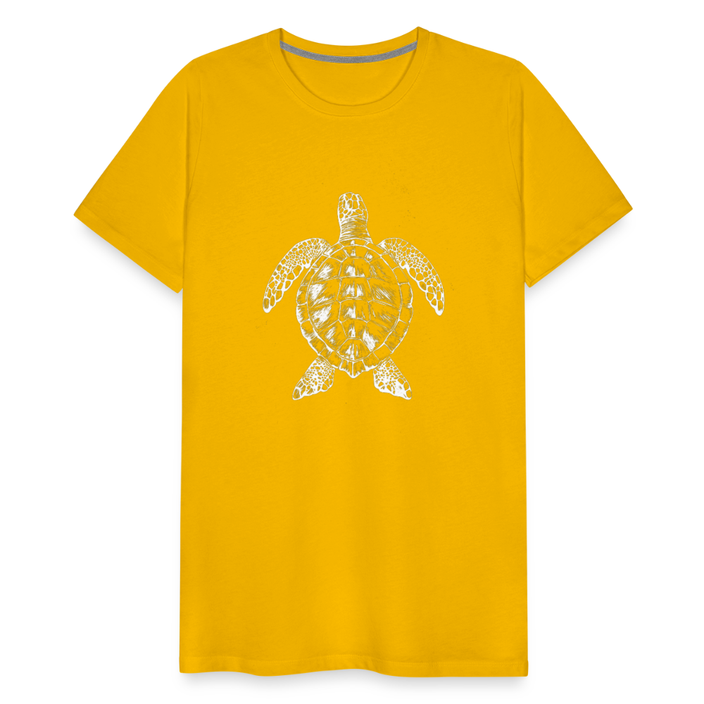 Meeresschildkröte - Monochrom - Männer Premium T-Shirt - Sonnengelb