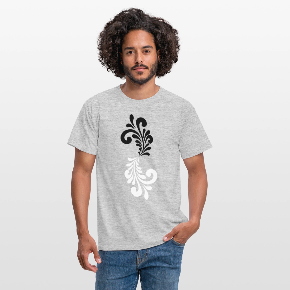 Bembel Ornamente schwarz/weiß - Männer Shirt - Grau meliert