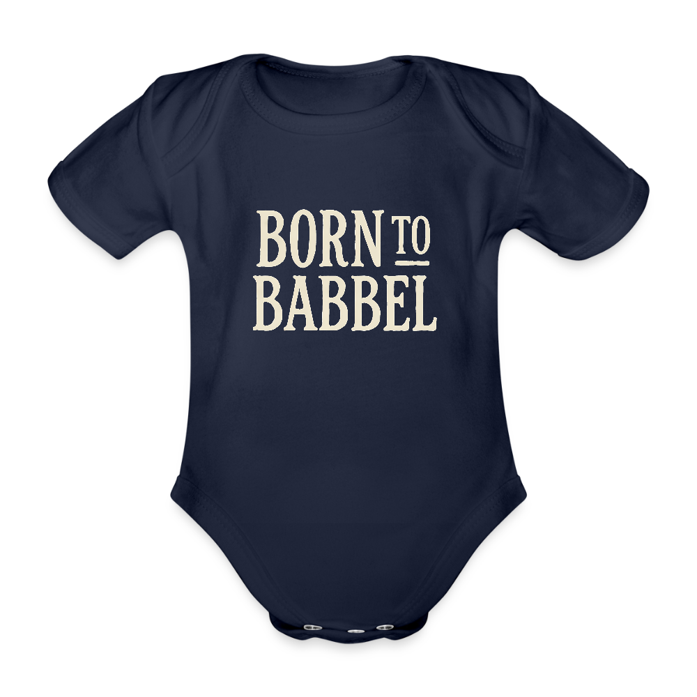 Born to Babbel – Hessisches Statement - Baby Bio-Kurzarm-Body - Dunkelnavy