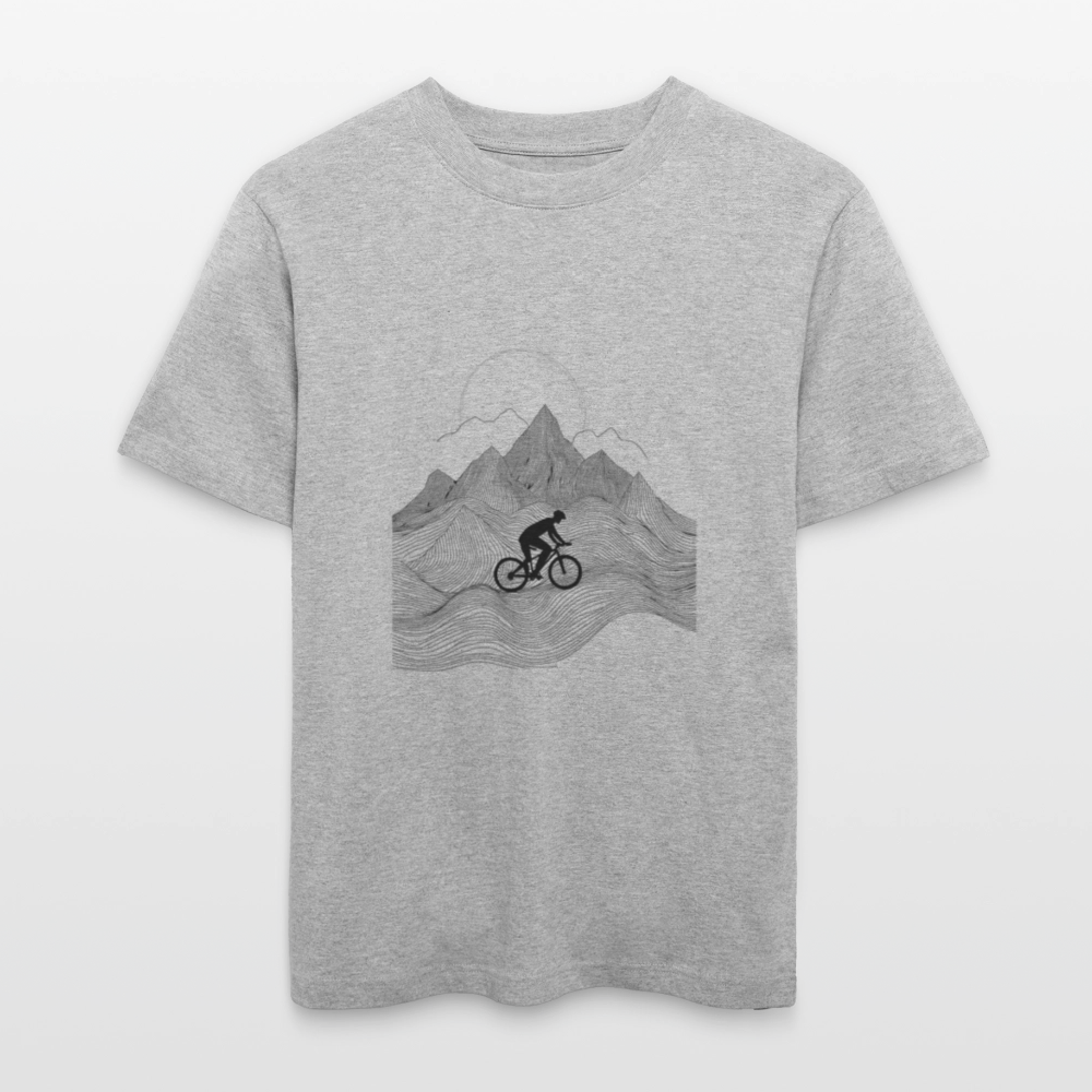 Radfahrer in den Bergen - Stanley/Stella Relaxed Fit Unisex Bio-T-Shirt Sparker - Grau meliert