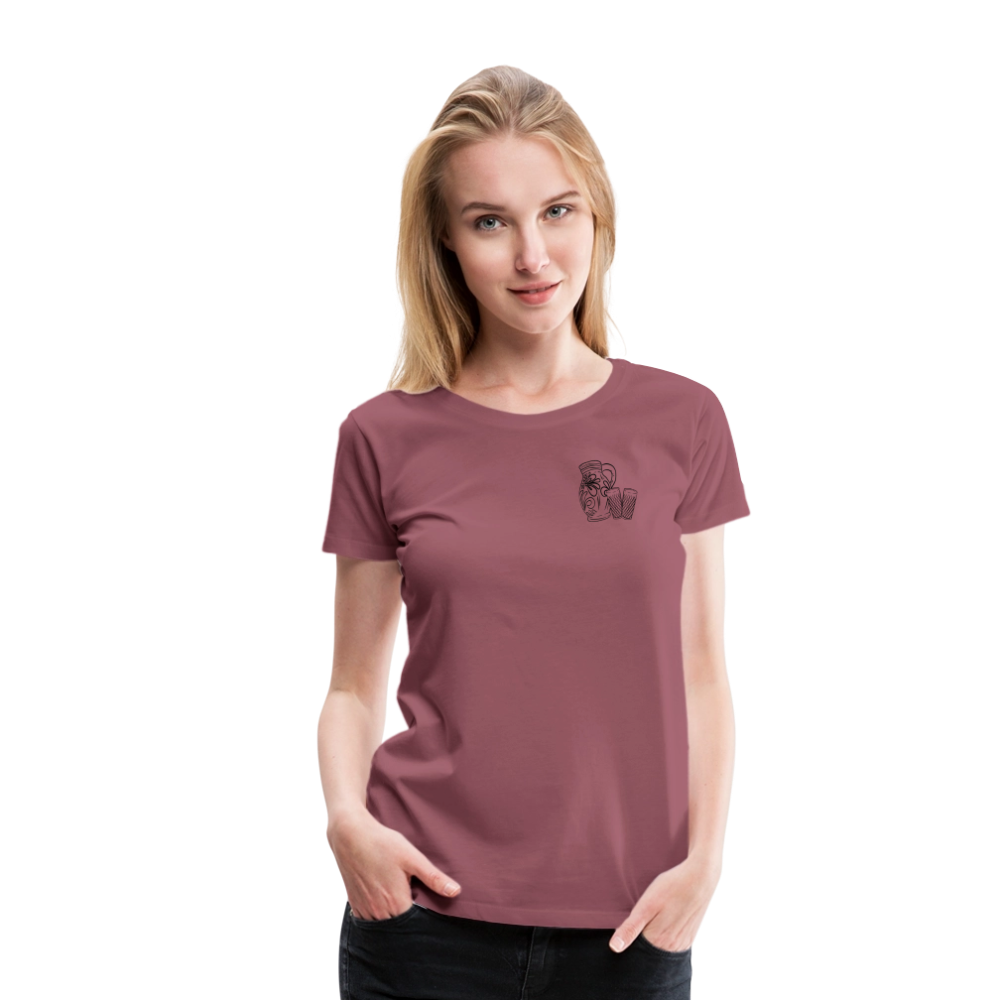 Bembel mit Gläsern - Hessisch Mundart - Frauen Premium T-Shirt - Malve