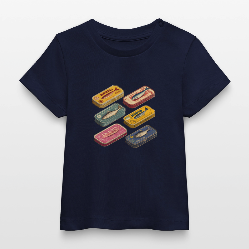 Tiny Gourmet – Retro Sardines - Stanley/Stella Baby Bio-T-Shirt BABY CREATOR - by Artful Alchemist