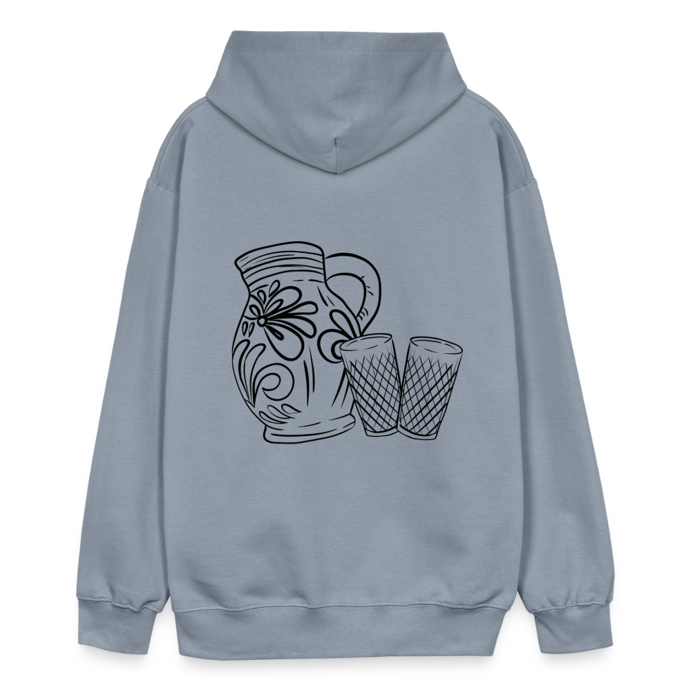 Bembel mit Gläsern - Hessisch Mundart - Unisex Premium Hoodie - Blau