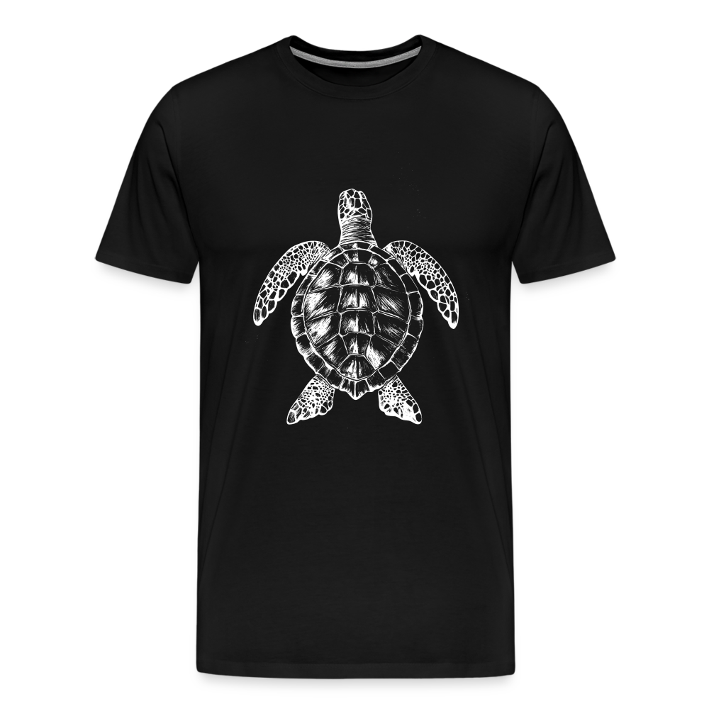 Meeresschildkröte - Monochrom - Männer Premium T-Shirt - Schwarz