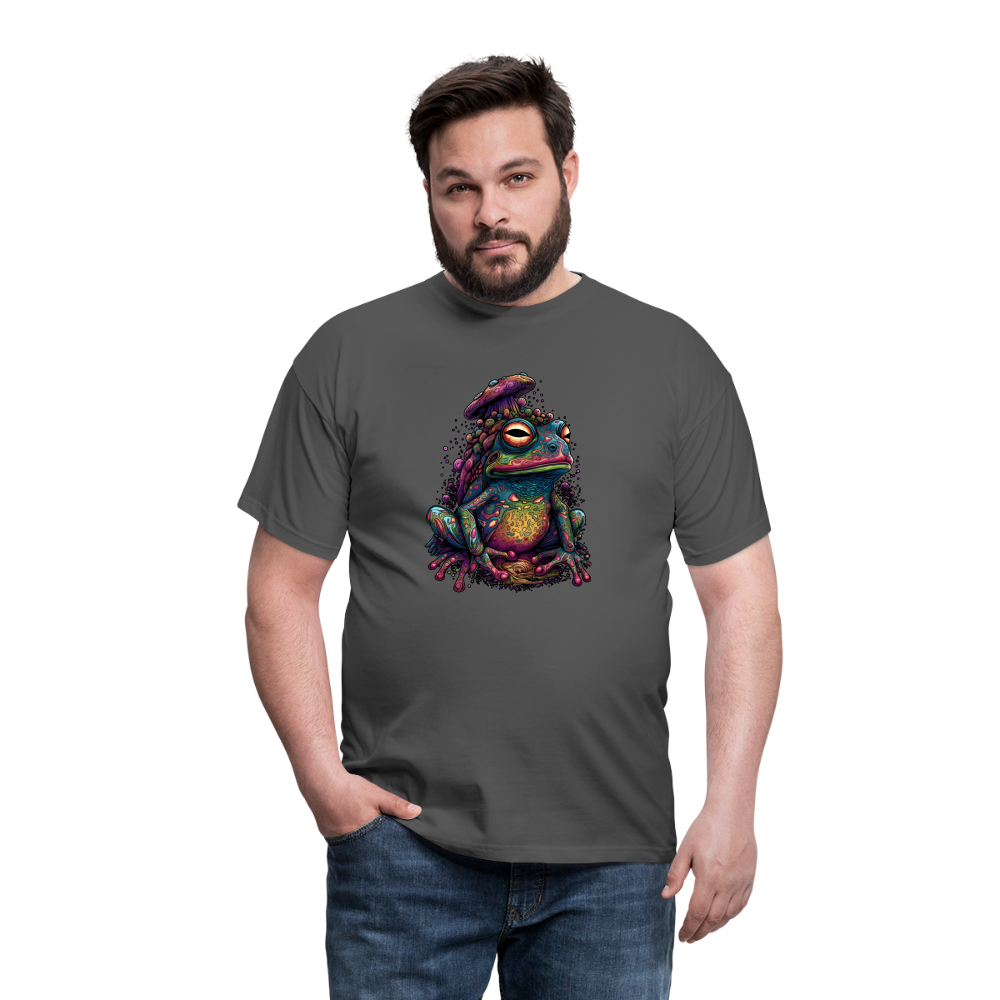 Trippy Pilz Frosch - Psychedelisches Motiv - Männer T-Shirt - Anthrazit