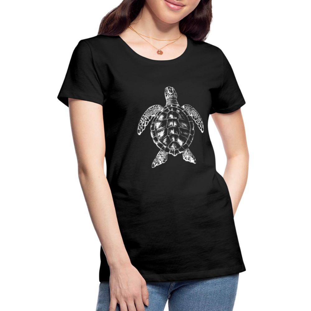 Meeresschildkröte - Monochrom - Frauen Premium T-Shirt - Schwarz