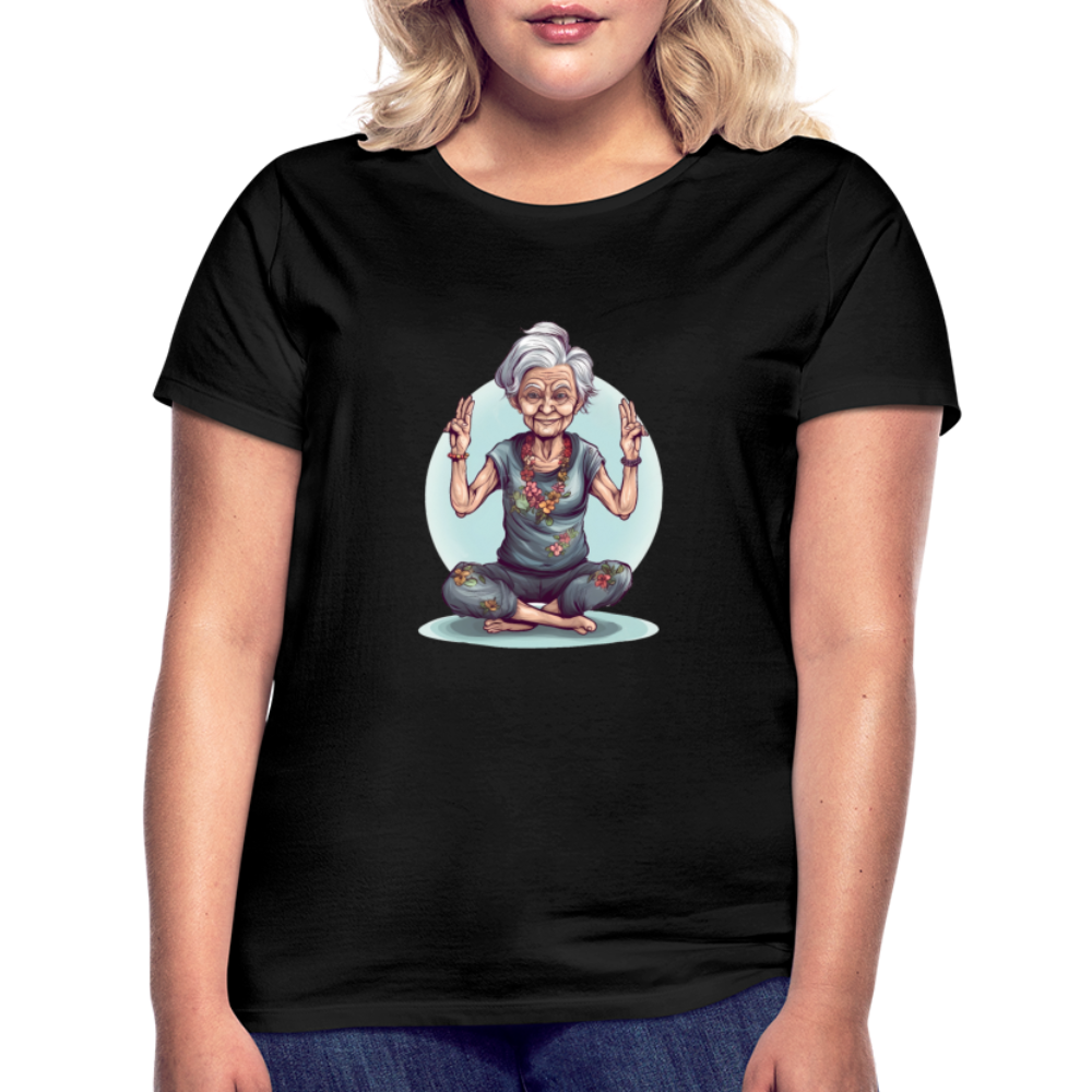 Coole Yoga Oma - Meditation im besten Alter - Frauen T-Shirt - Schwarz