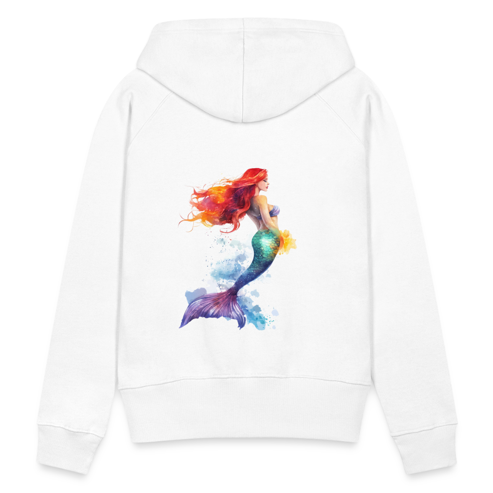 Meerjungfrau als Aquarelle - Frauen Premium Hoodie - Weiß