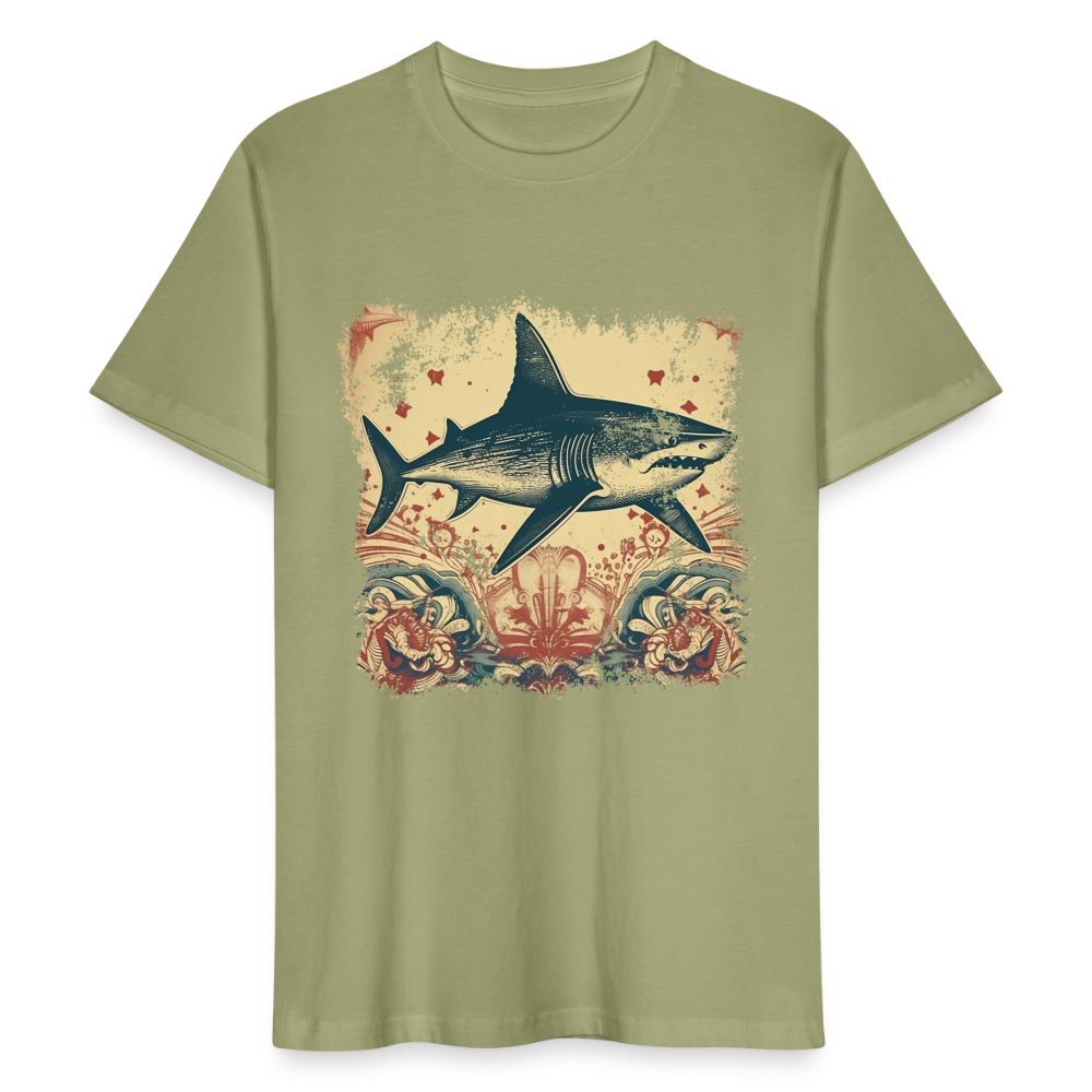 Cooler Retro Hai mit 50er Jahre Mustern - Stanley/Stella Unisex T-Shirt - Nebelgrün